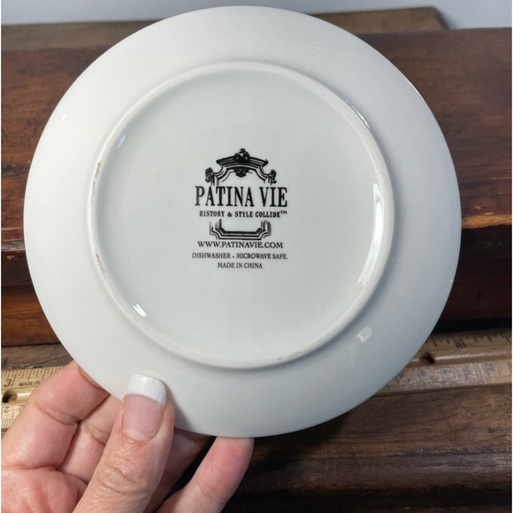 Patina Vie Claudette Porcelain floral roses appetizer Plate - Picture 5 of 6